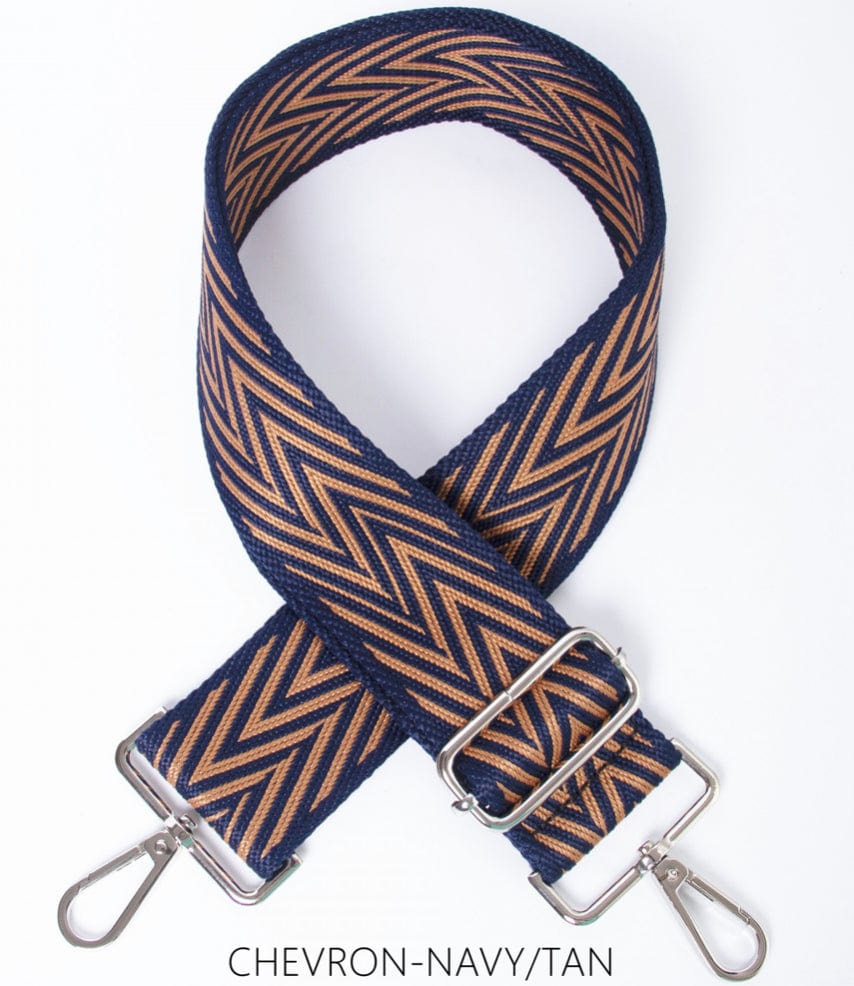 lusciousscarves Handbags Chevron navy/brown Interchangeable Bag Straps with Silver Hardware - Lots of colours available.