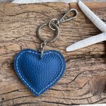 Load image into Gallery viewer, lusciousscarves Handbags Cobalt blue Small Leather Heart Padded Keyring.
