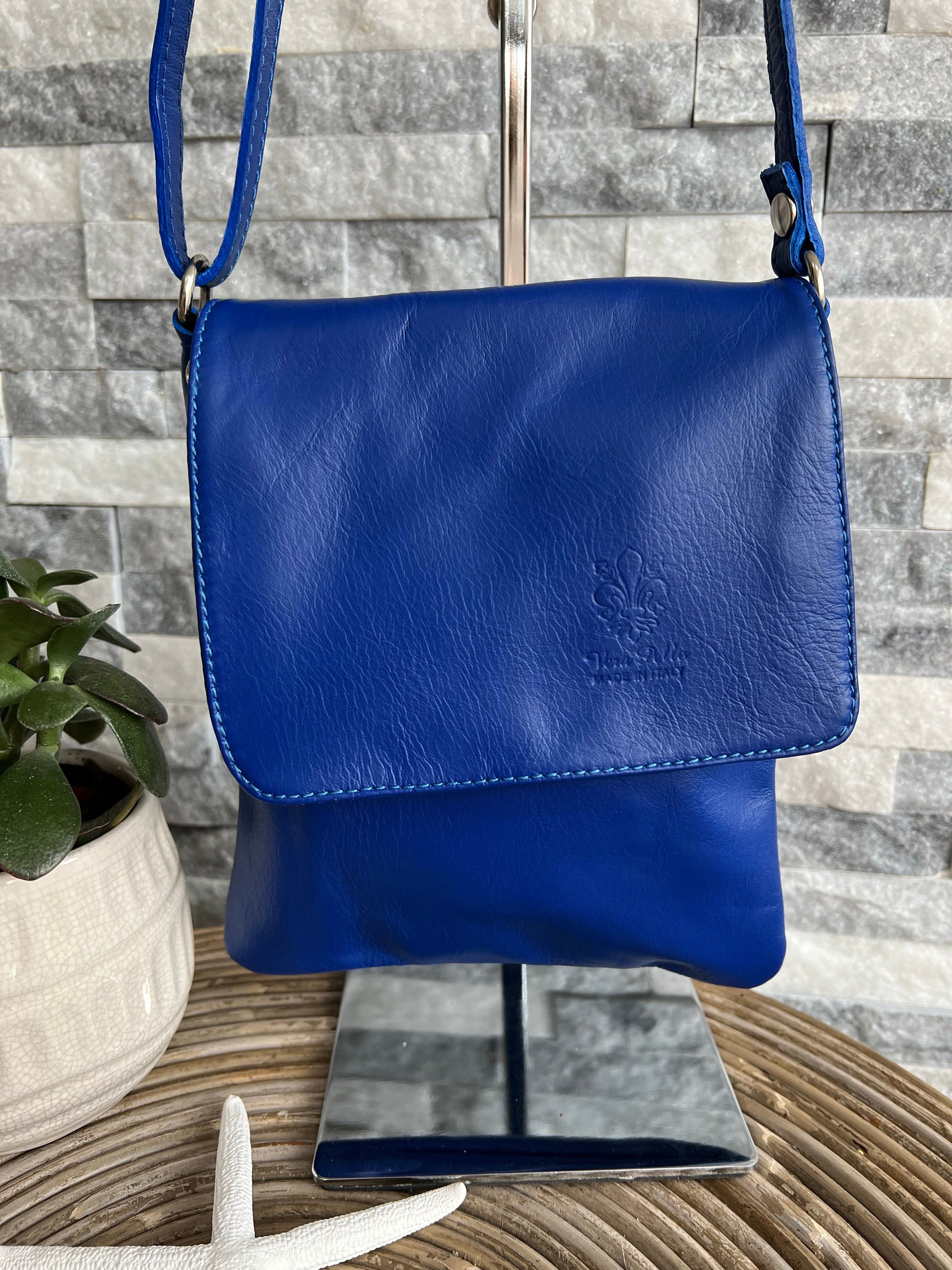 lusciousscarves Handbags Cobalt Blue Small , Soft Italian Leather Crossbody Bag