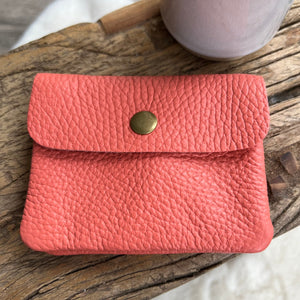 lusciousscarves Handbags Coral Small leather coin purse , 20 colours available