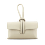 Load image into Gallery viewer, lusciousscarves Handbags Cream Italian Leather Clutch Bag, Evening Bag with a Loop Handle

