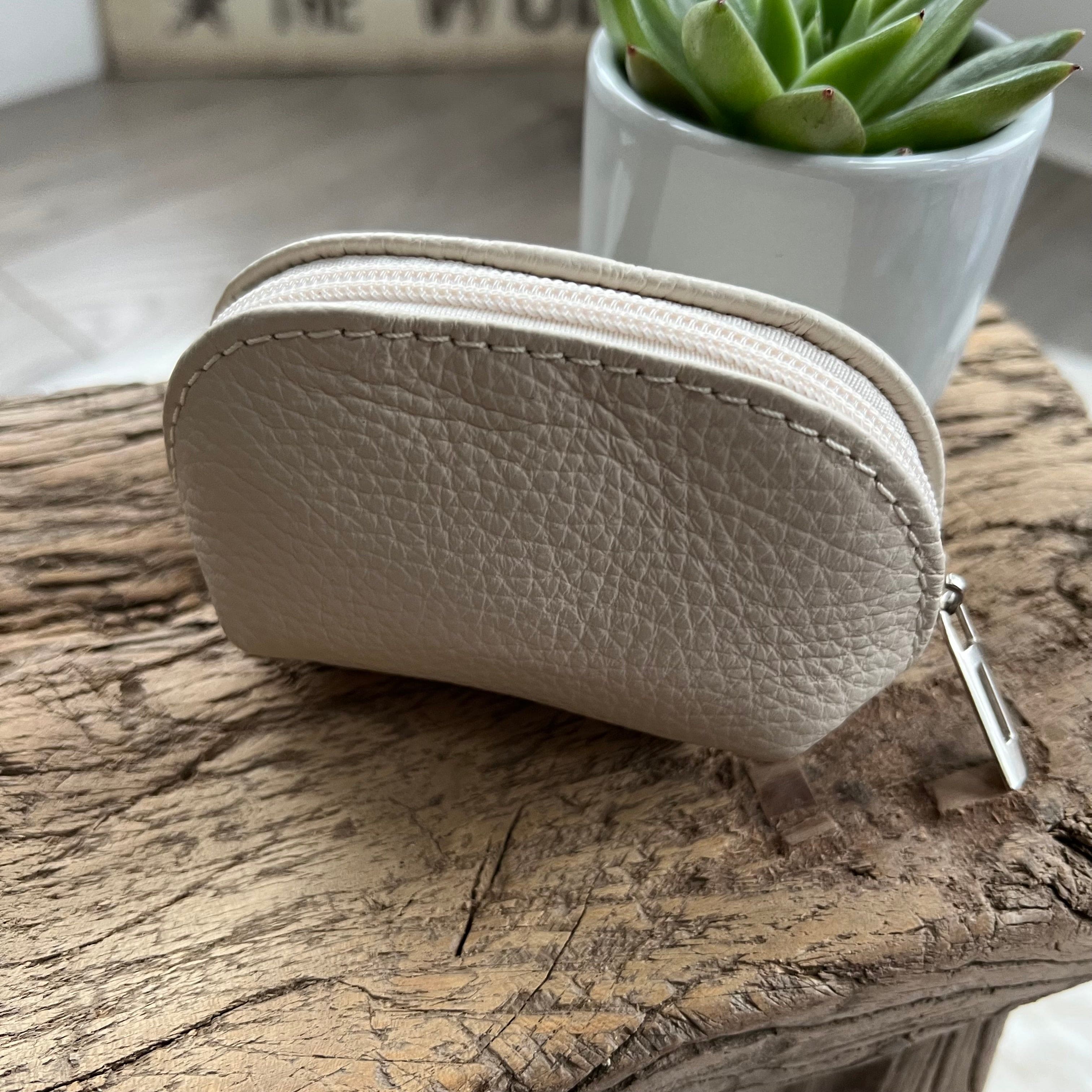 lusciousscarves Handbags Cream Italian leather coin purse