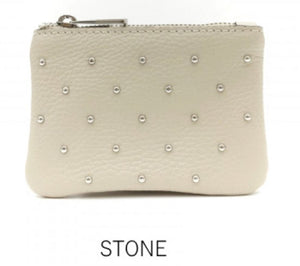 lusciousscarves Handbags Cream Ladies Small Italian Leather Purse with Studs .