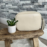 Load image into Gallery viewer, lusciousscarves Handbags Cream Leather tassel camera style crossbody bag , Summer Colours
