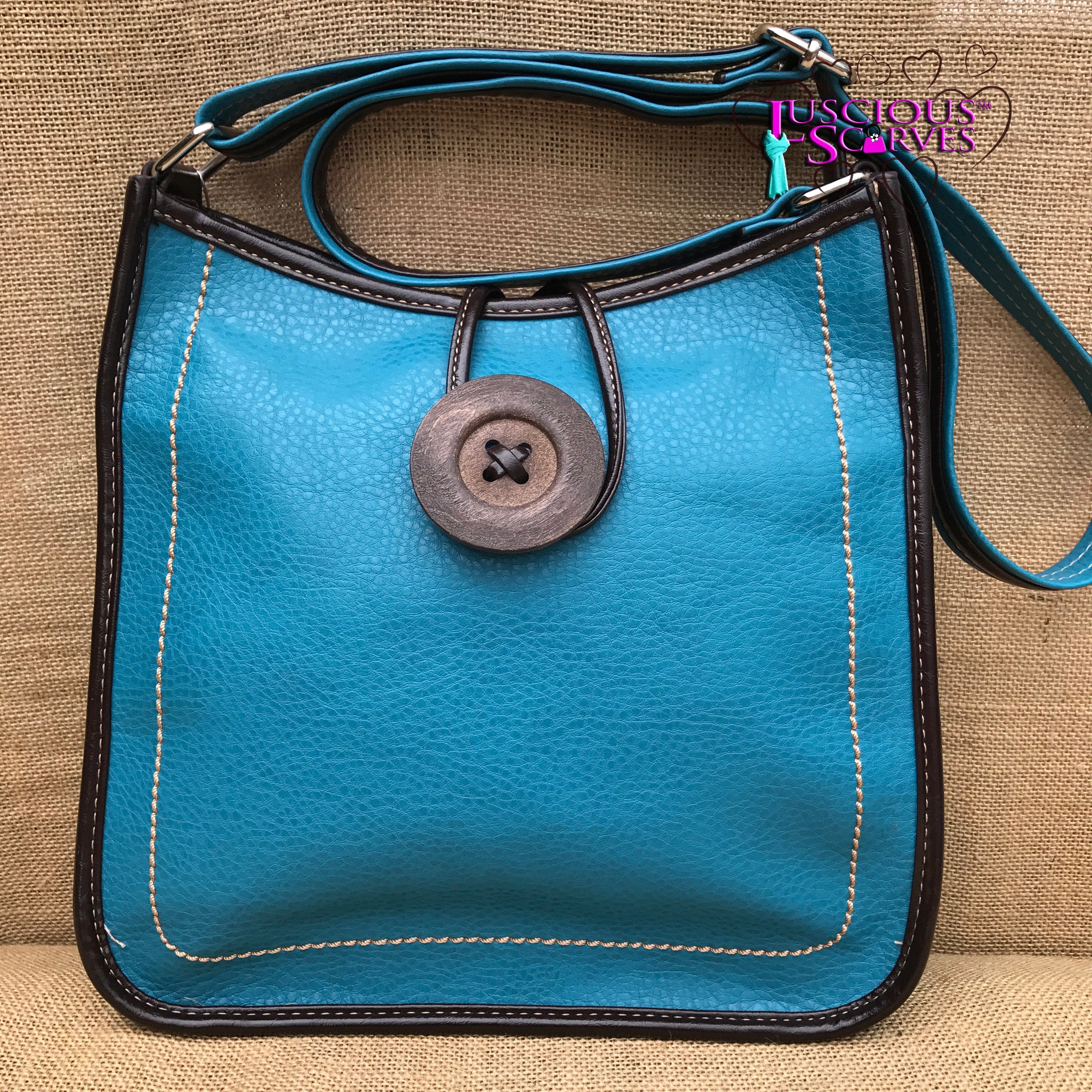 lusciousscarves Handbags Cross body Faux Leather Big Button Fashion