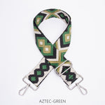 Load image into Gallery viewer, lusciousscarves Handbags Dark Green Aztec Interchangeable Bag Straps with Silver Hardware - Lots of colours available.
