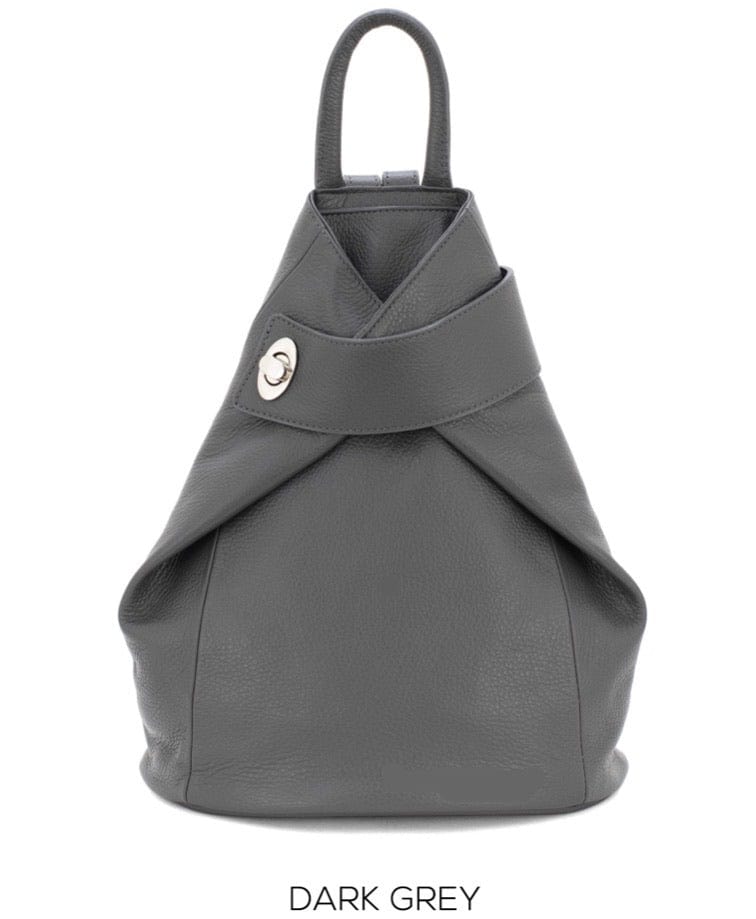 Italian Leather Folding Rucksack Backpack 12 Colours