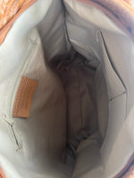 Load image into Gallery viewer, lusciousscarves Handbags Deep Tan Leather &amp; Suede Mix croc print hobo bag
