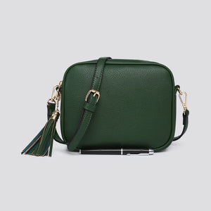 lusciousscarves Handbags Double Zip Faux Vegan Leather Camera Bag