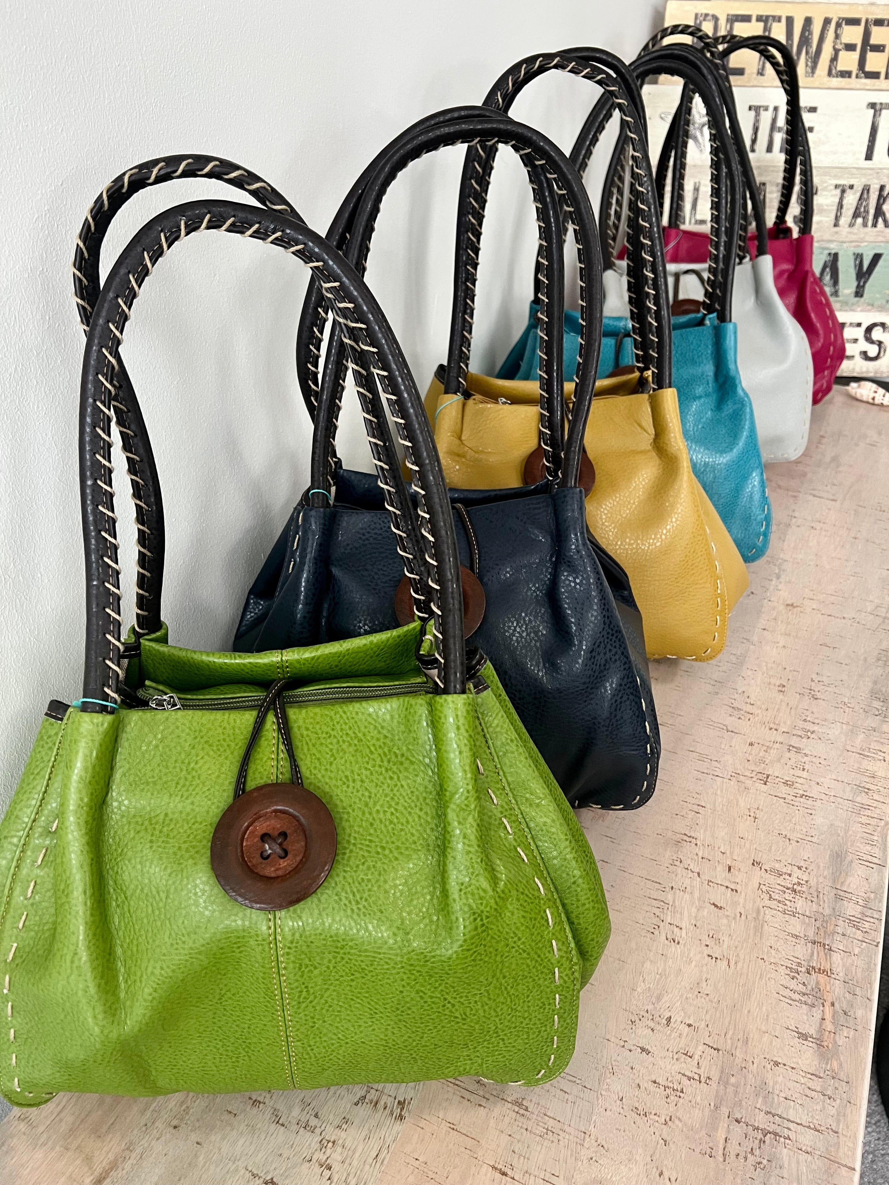 lusciousscarves Handbags Faux Leather Big Button Fashion Shoulder Bag Handbag
