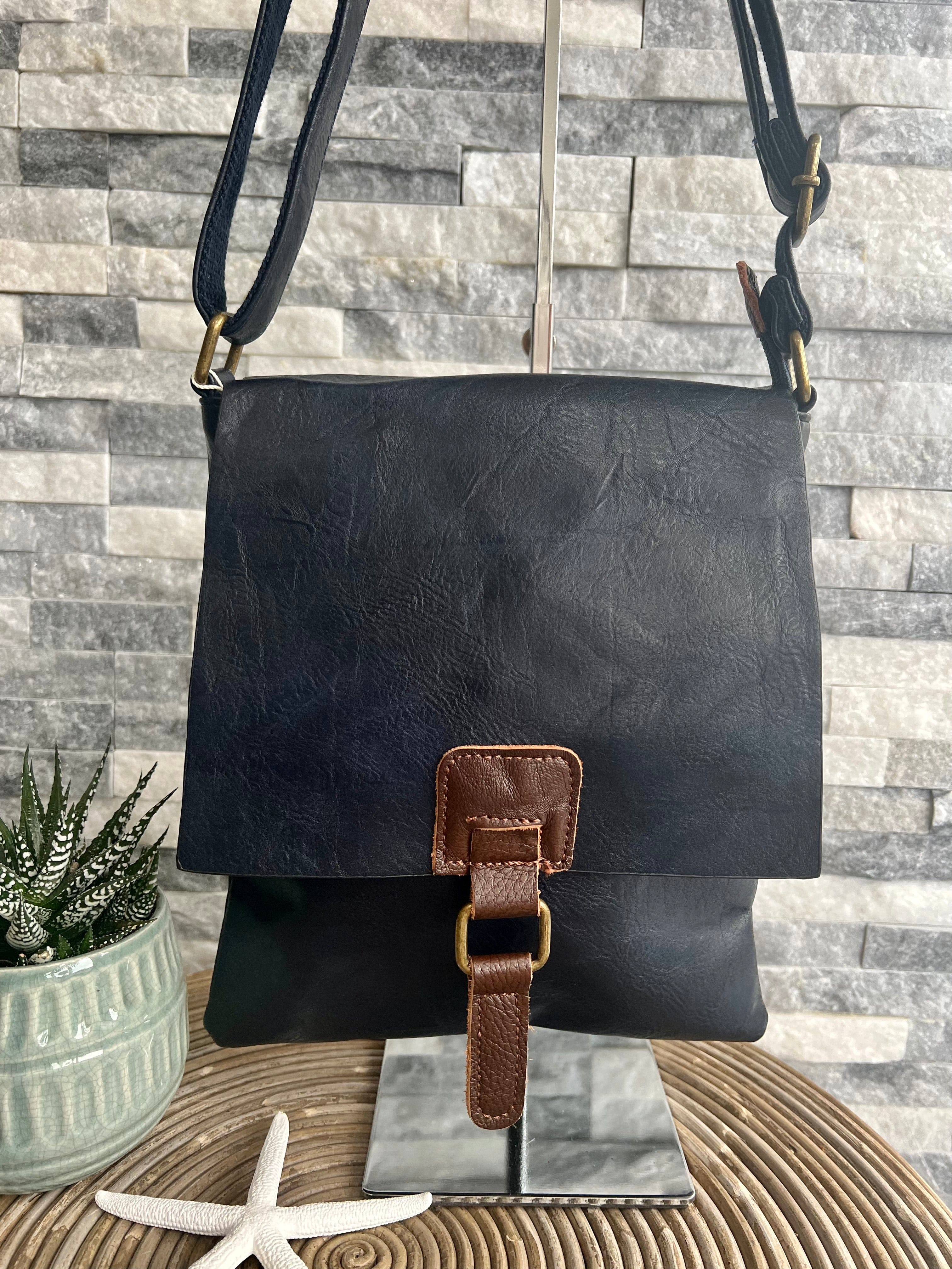Faux leather crossbody bag on sale