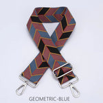Load image into Gallery viewer, lusciousscarves Handbags Geometric Blue Interchangeable Bag Straps with Silver Hardware - Lots of colours available.
