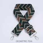 Load image into Gallery viewer, lusciousscarves Handbags Geometric Green/Teal Interchangeable Bag Straps with Silver Hardware - Lots of colours available.
