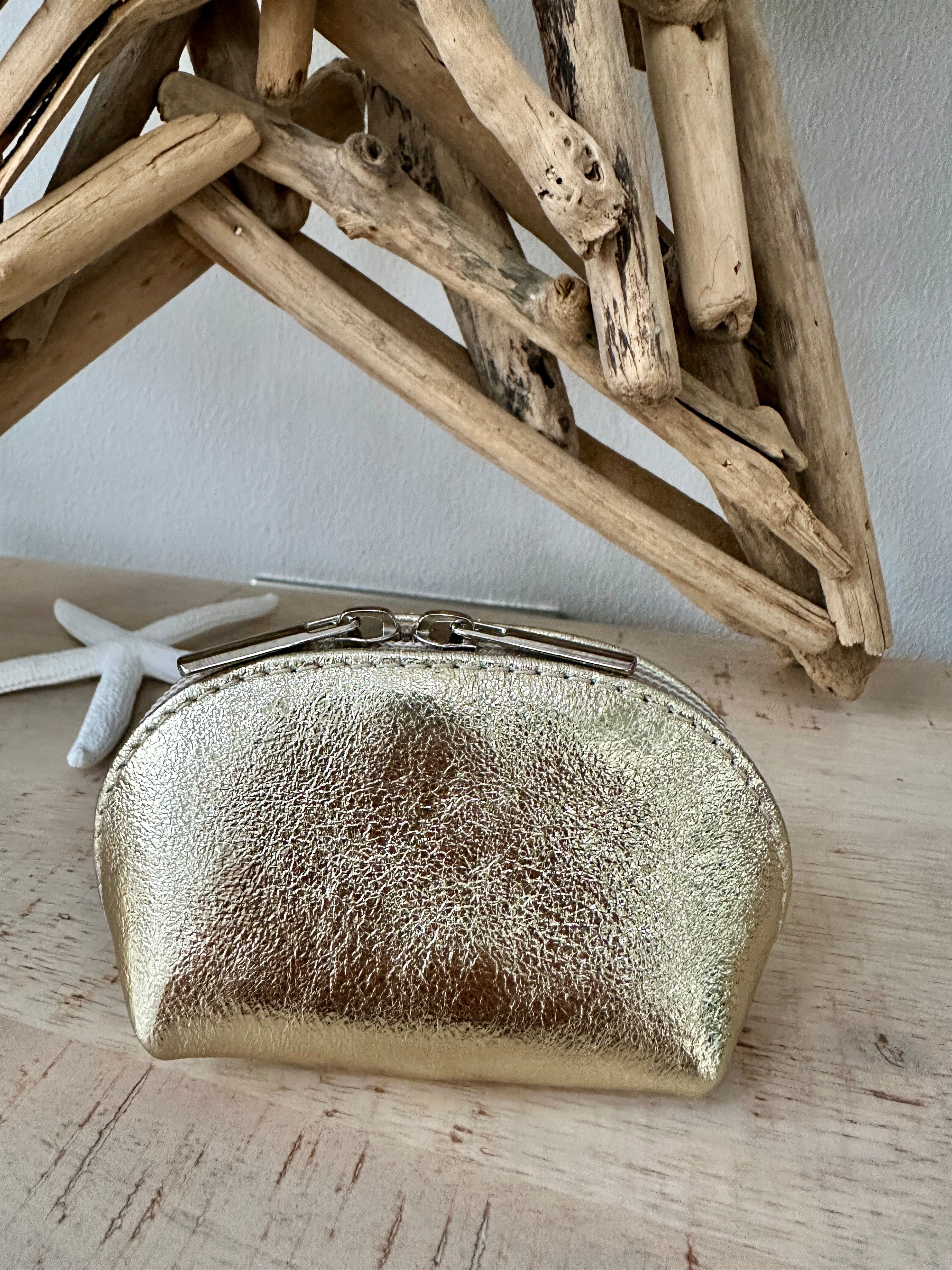 lusciousscarves Handbags Gold Italian leather coin purse