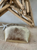 Load image into Gallery viewer, lusciousscarves Handbags Gold Italian leather coin purse
