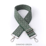 Load image into Gallery viewer, lusciousscarves Handbags Green Diamond Interchangeable Bag Straps with Silver Hardware - Lots of colours available.
