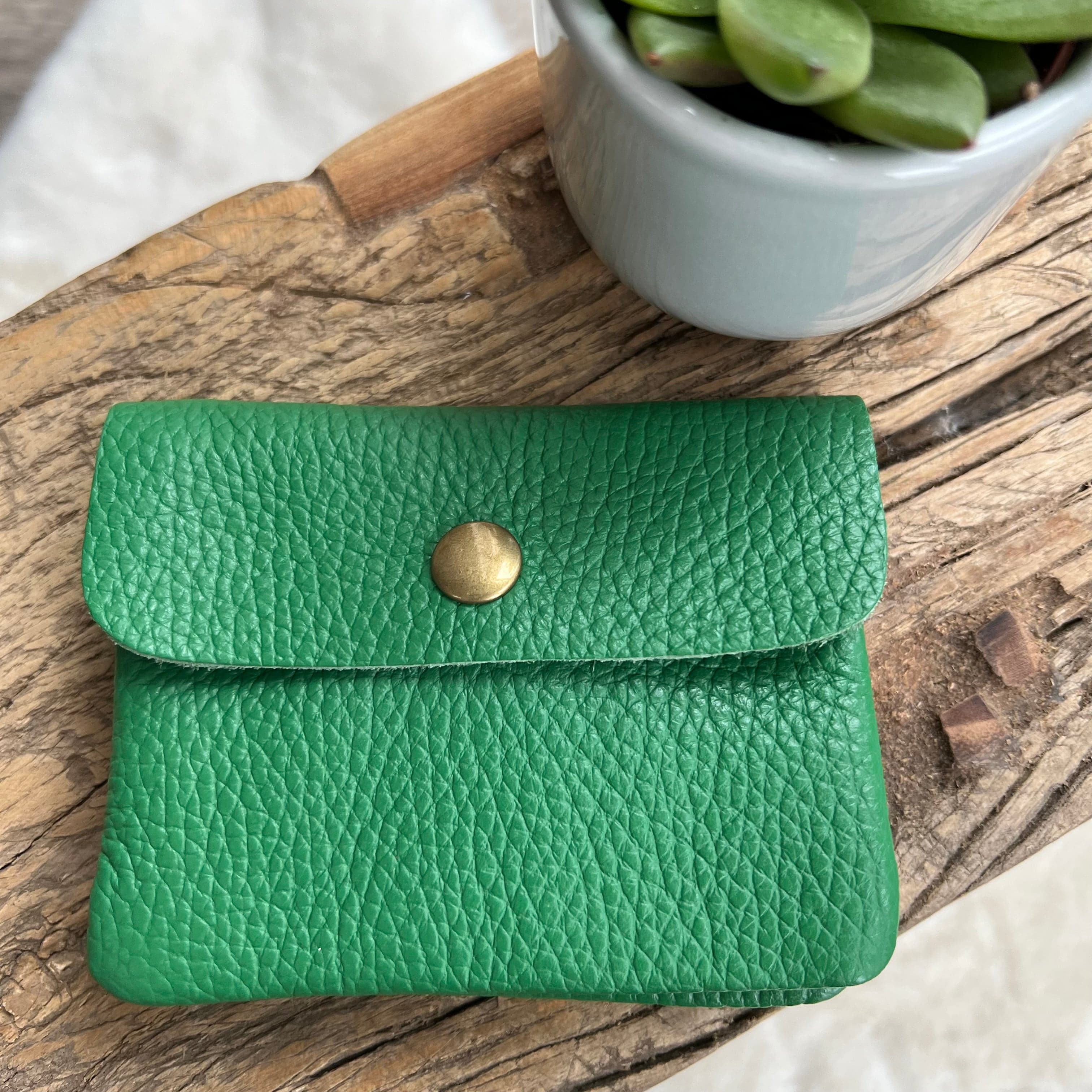 lusciousscarves Handbags Green Small leather coin purse , 20 colours available