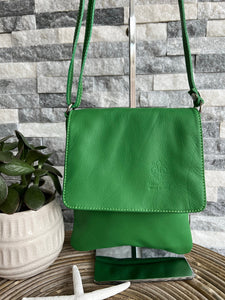 lusciousscarves Handbags Green Small , Soft Italian Leather Crossbody Bag