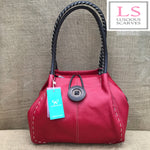 Load image into Gallery viewer, lusciousscarves Handbags Hot Pink Faux Leather Big Button Fashion Shoulder Bag Handbag
