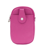 Load image into Gallery viewer, lusciousscarves Handbags Hot pink Italian leather crossbody phone bag - lots of colours available
