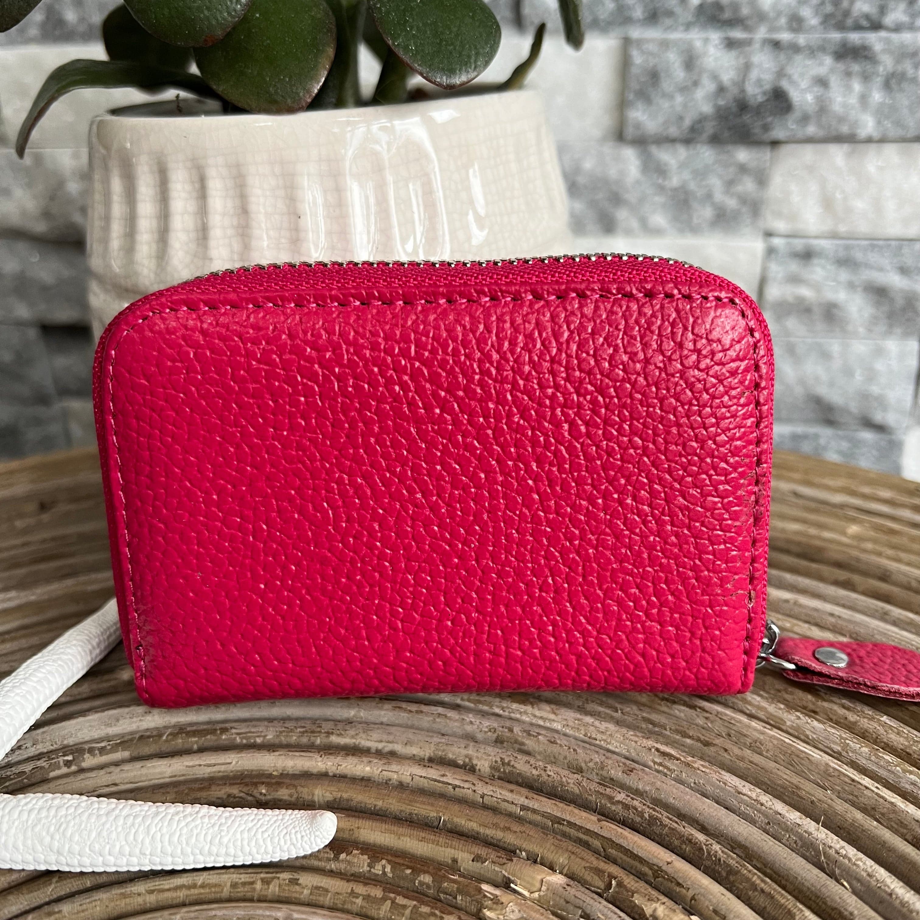 lusciousscarves Handbags Hot pink Leather credit card holder with RFID card protection.
