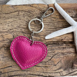 Load image into Gallery viewer, lusciousscarves Handbags Hot pink Small Leather Heart Padded Keyring.
