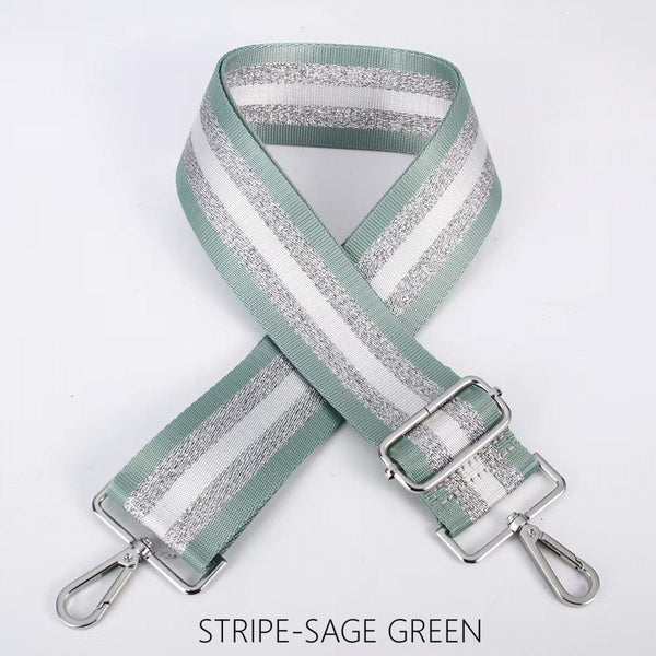 Interchangeable Canvas Hand Bag Strap with Silver Hardware Lots of