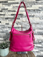 Load image into Gallery viewer, lusciousscarves Handbags Italian Leather Convertible Rucksack Backpack Bag
