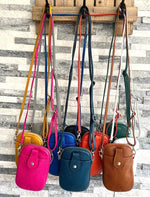 Load image into Gallery viewer, lusciousscarves Handbags Italian leather crossbody phone bag - lots of colours

