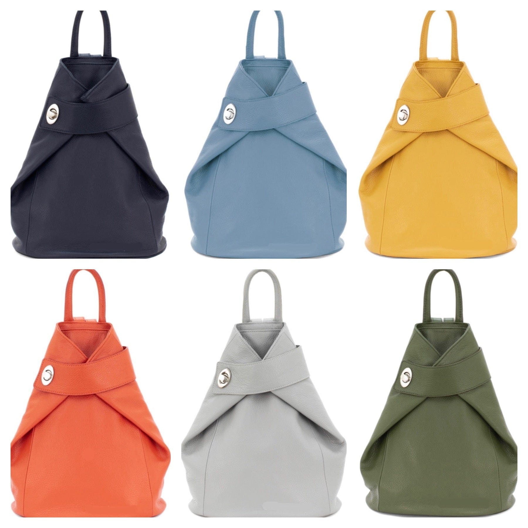 lusciousscarves Handbags Italian Leather Folding Rucksack Backpack 12 Colours -