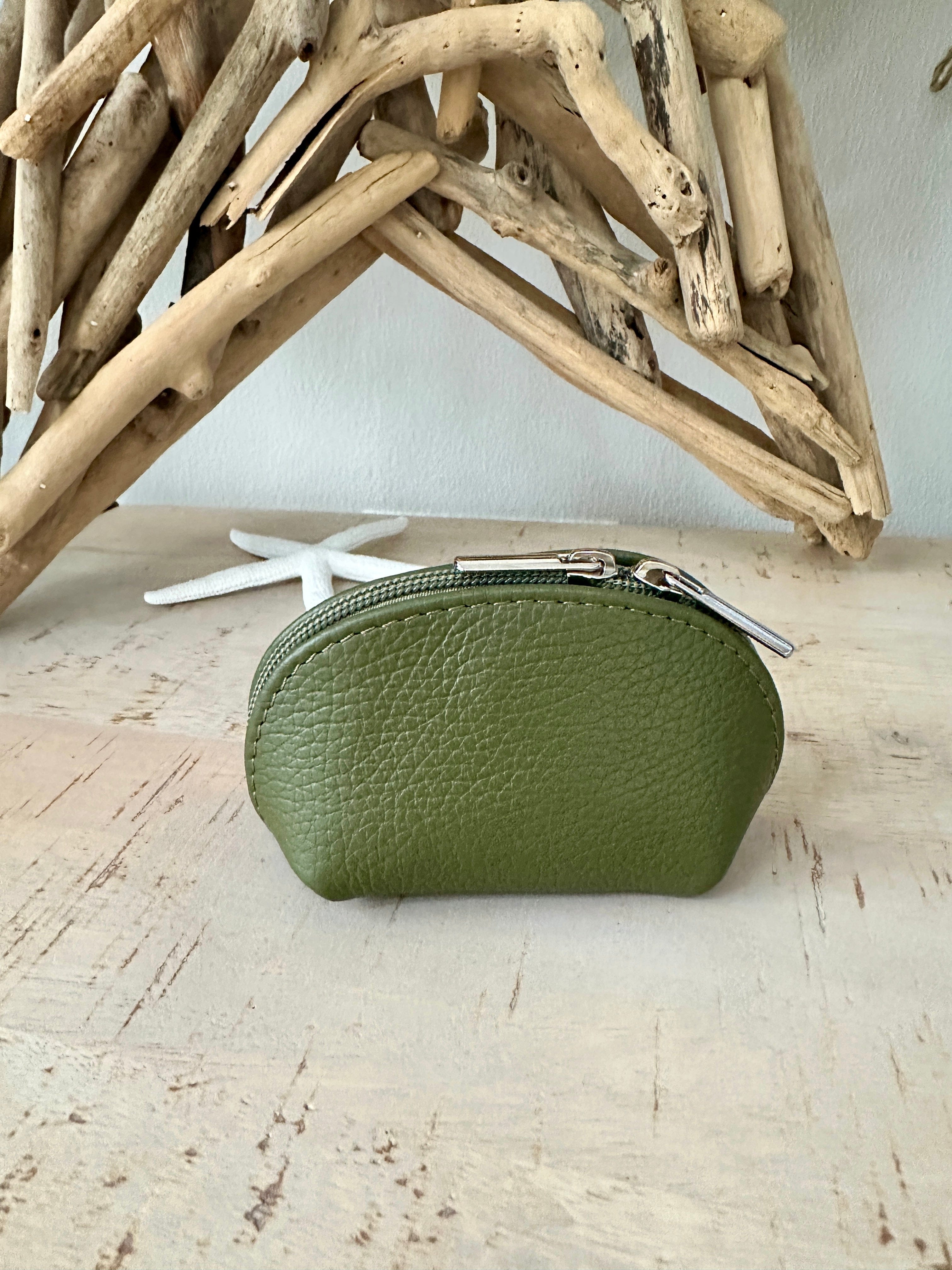 lusciousscarves Handbags Khaki Green Italian leather coin purse