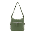 Load image into Gallery viewer, lusciousscarves Handbags Khaki Green Italian Leather Convertible Bag Handbag / Rucksack / Backpack
