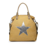 Load image into Gallery viewer, lusciousscarves Handbags Large Canvas Silver Star Bag
