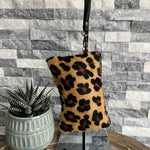 Load image into Gallery viewer, lusciousscarves Handbags Leather animal print &amp; black clutch bag/purse

