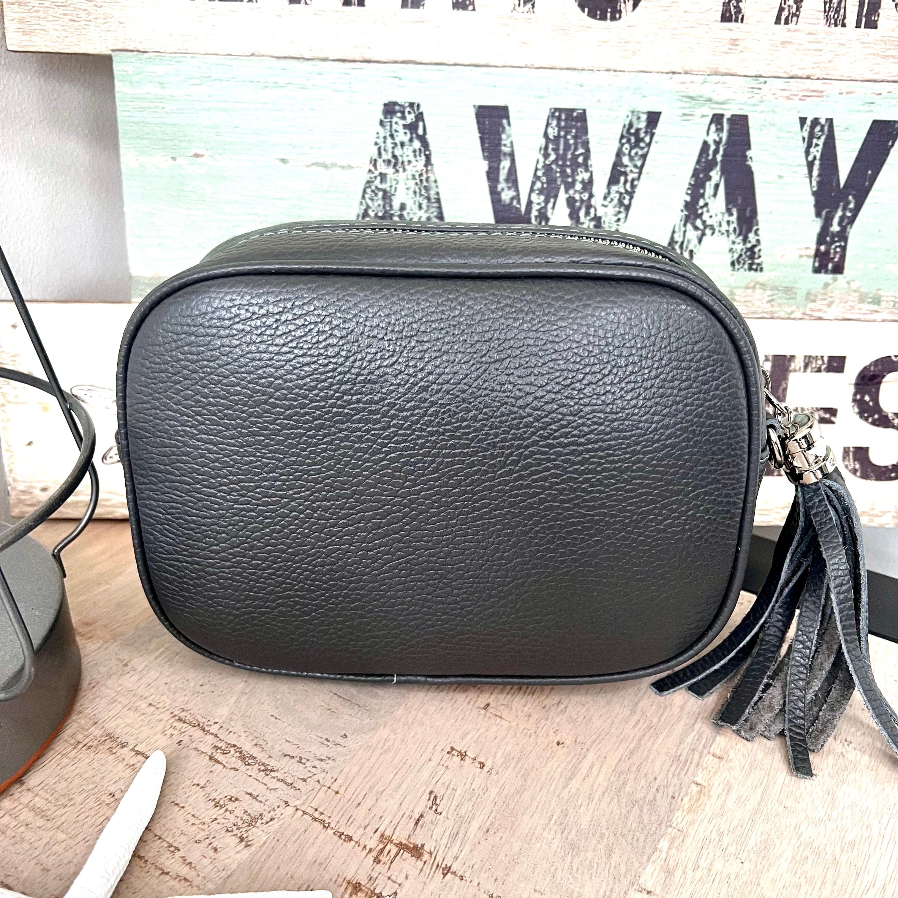 lusciousscarves Handbags Leather tassel camera style crossbody bag.