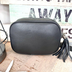 lusciousscarves Handbags Leather tassel camera style crossbody bag.
