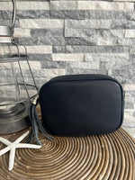 Load image into Gallery viewer, lusciousscarves Handbags Leather tassel camera style crossbody bag.
