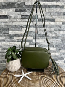 lusciousscarves Handbags Leather tassel camera style crossbody bag.