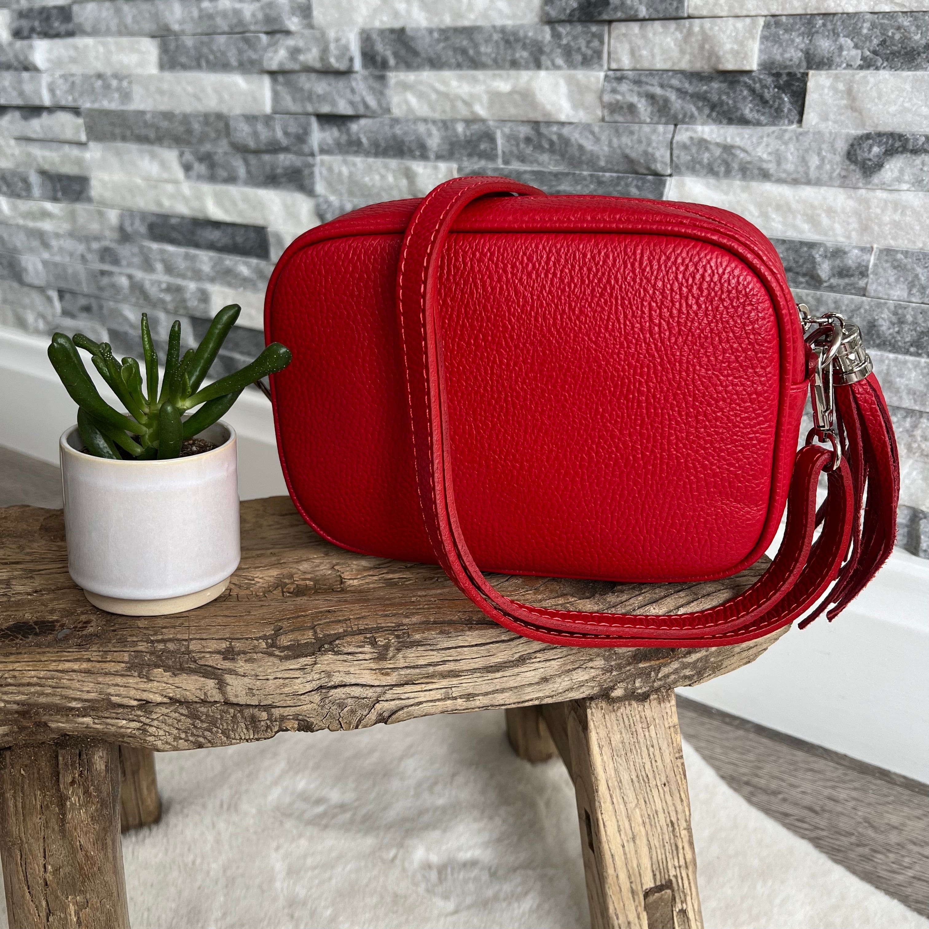 lusciousscarves Handbags Leather tassel camera style crossbody bag , Summer Colours