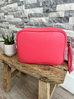 Load image into Gallery viewer, lusciousscarves Handbags Leather tassel camera style crossbody bag , Summer Colours

