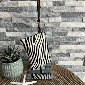 lusciousscarves Handbags Leather zebra print clutch bag/purse