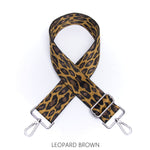 Load image into Gallery viewer, lusciousscarves Handbags Leopard-brown Interchangeable Bag Straps with Silver Hardware - Lots of colours available.
