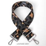 Load image into Gallery viewer, lusciousscarves Handbags Leopard-grey Interchangeable Bag Straps with Silver Hardware - Lots of colours available.
