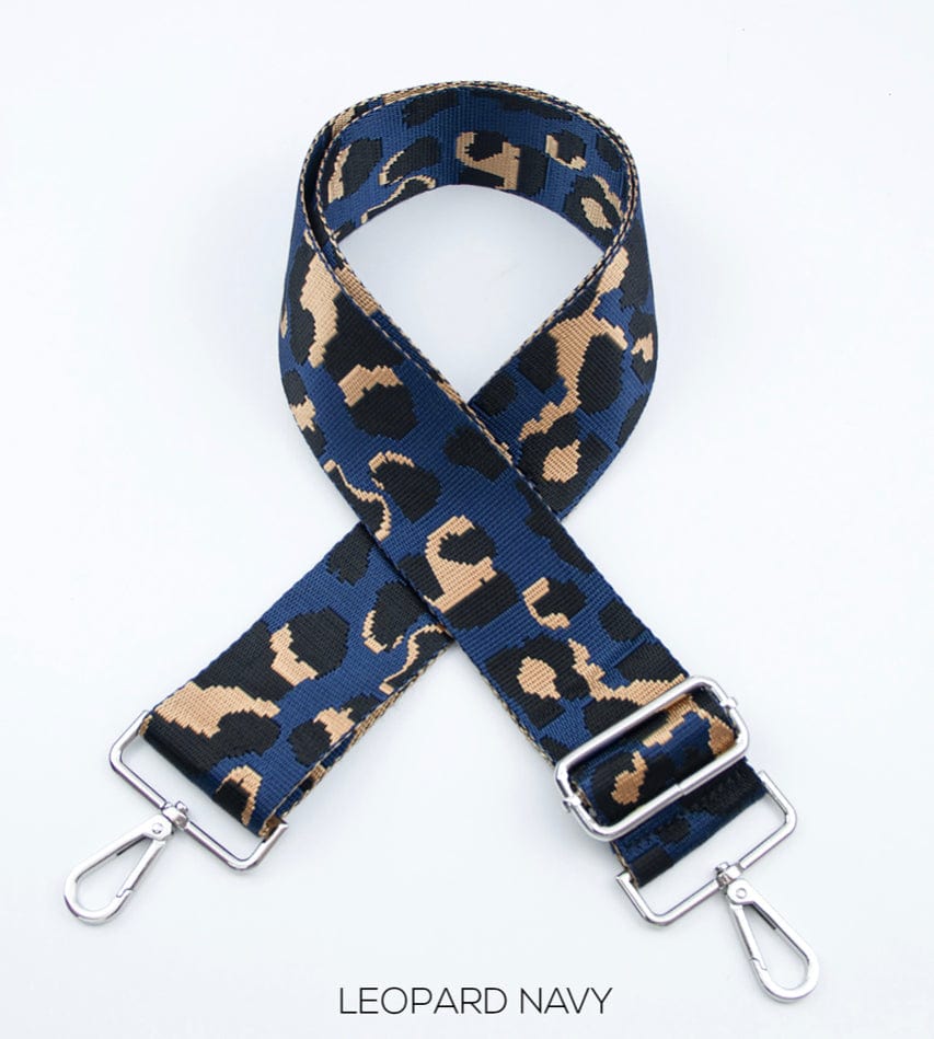 lusciousscarves Handbags Leopard Navy Interchangeable Bag Straps with Silver Hardware - Lots of colours available.