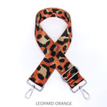 Load image into Gallery viewer, lusciousscarves Handbags Leopard-orange Interchangeable Bag Straps with Silver Hardware - Lots of colours available.
