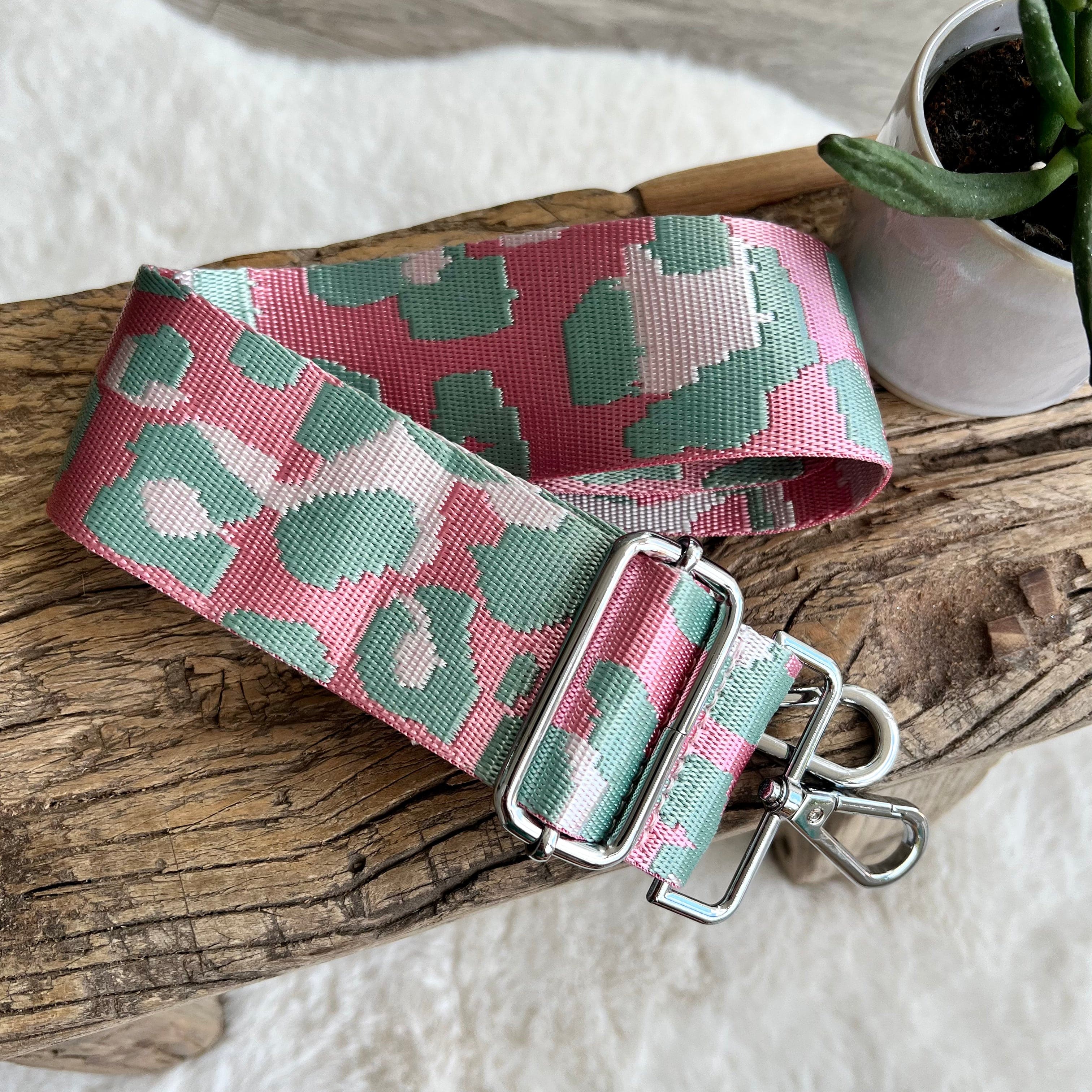 lusciousscarves Handbags Leopard-Pink/Mint Interchangeable Bag Straps with Silver Hardware - Lots of colours available.
