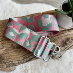 Load image into Gallery viewer, lusciousscarves Handbags Leopard-Pink/Mint Interchangeable Bag Straps with Silver Hardware - Lots of colours available.
