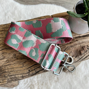 lusciousscarves Handbags Leopard-Pink/Mint Interchangeable Bag Straps with Silver Hardware - Lots of colours available.