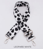 Load image into Gallery viewer, lusciousscarves Handbags Leopard White Interchangeable Bag Straps with Silver Hardware - Lots of colours available.

