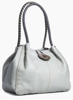 Load image into Gallery viewer, lusciousscarves Handbags Light Grey Faux Leather Big Button Fashion Shoulder Bag Handbag
